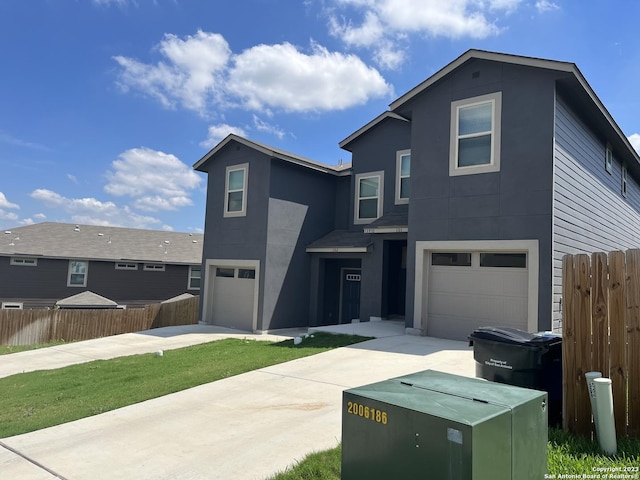 view of front of house with a garage