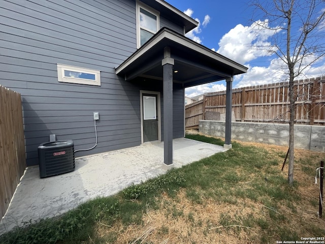 view of patio / terrace with central AC