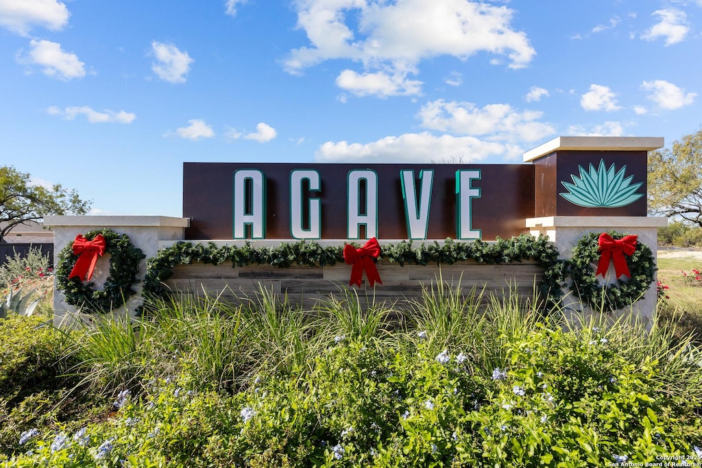 view of community sign