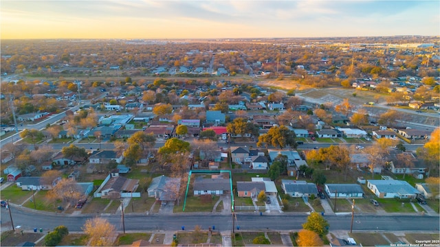 view of aerial view at dusk