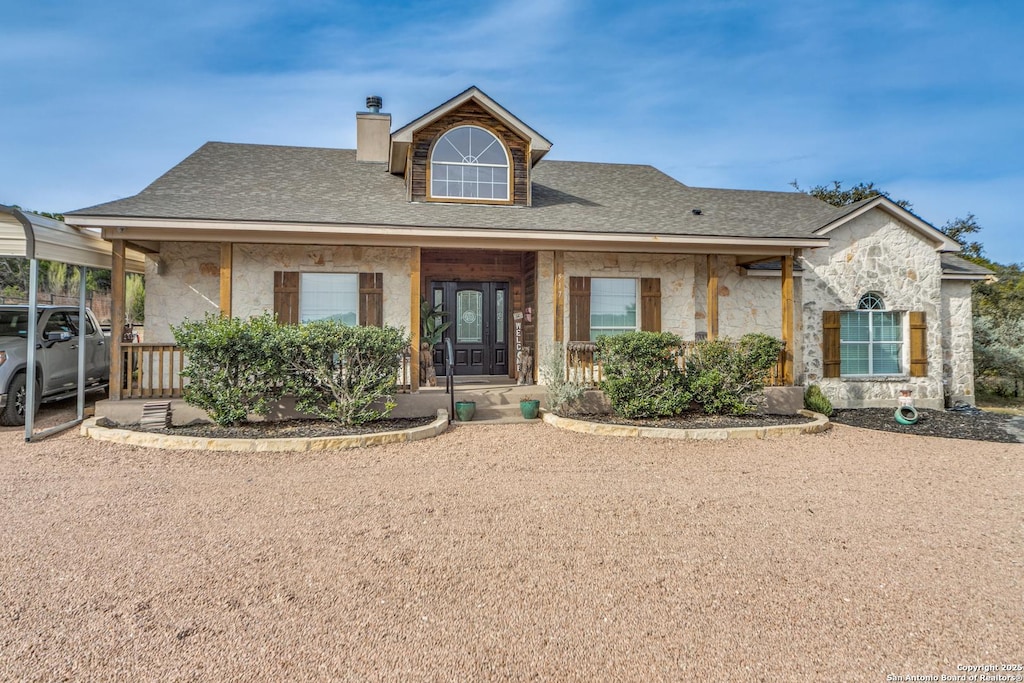 517 Thoroughbred Ln, Spring Branch, TX 78070 - view of front of house featuring covered porch