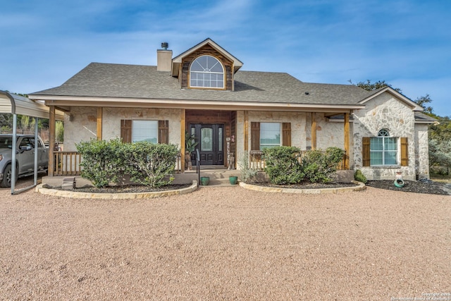 view of front of house featuring covered porch