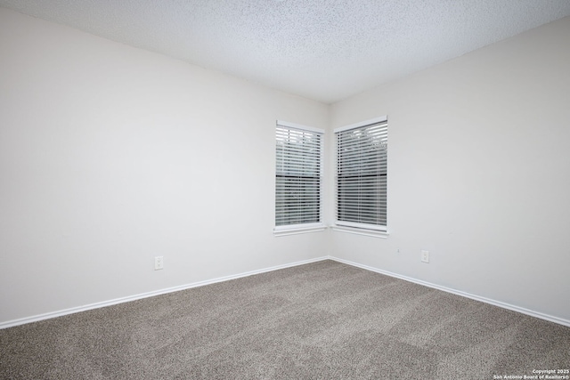 empty room featuring carpet floors and a textured ceiling