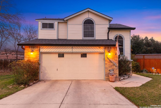 front facade featuring a garage