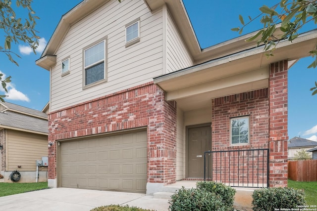 view of property with a garage