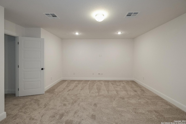 9314 Everly Crk, San Antonio, TX 78263 - unfurnished room with baseboards, visible vents, and light colored carpet