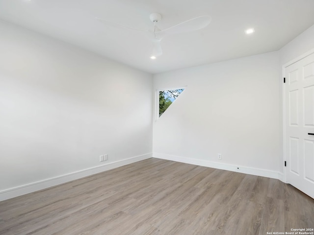 empty room featuring light wood-type flooring