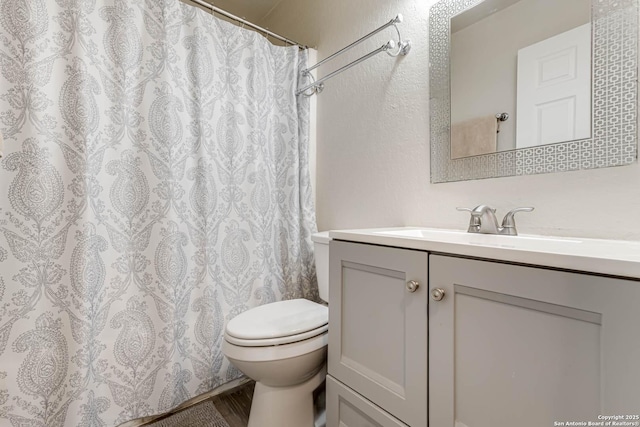 bathroom with toilet and vanity