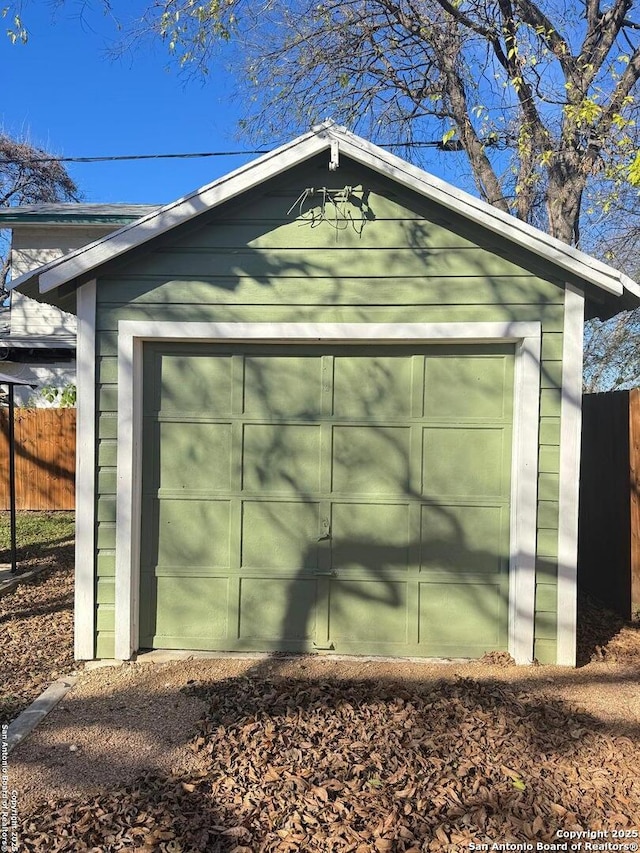 view of garage