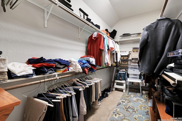 spacious closet with lofted ceiling