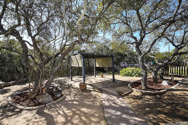 view of patio with a pergola