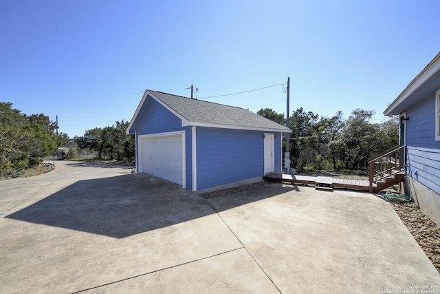 view of garage