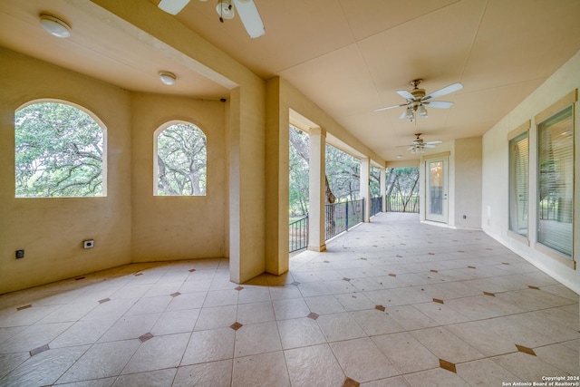 view of patio with ceiling fan