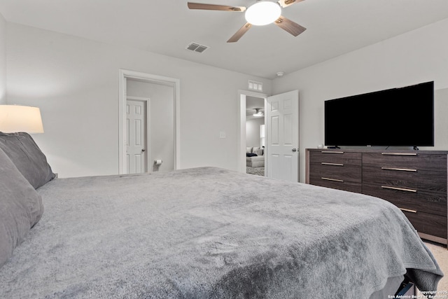 bedroom featuring ceiling fan