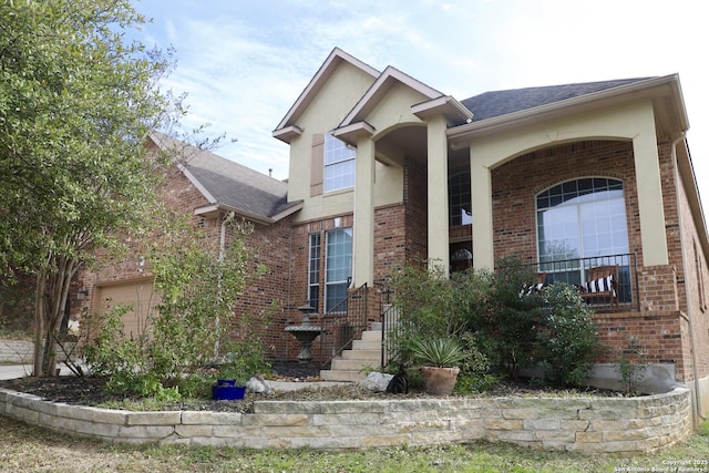 view of front of home with a garage