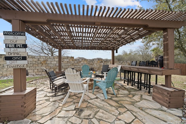 view of patio / terrace with a pergola