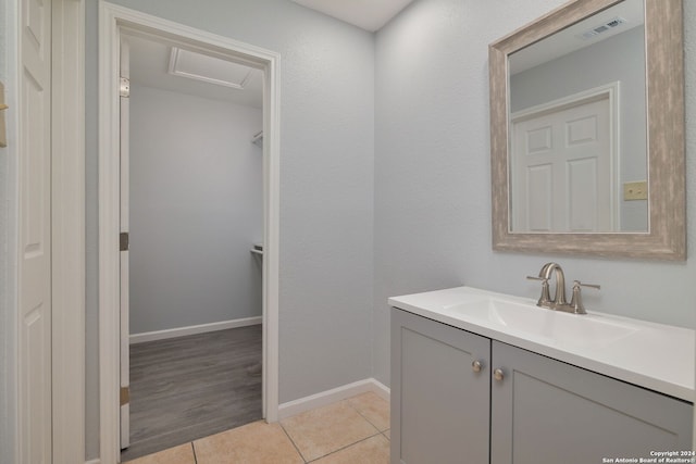 bathroom featuring vanity and tile patterned floors