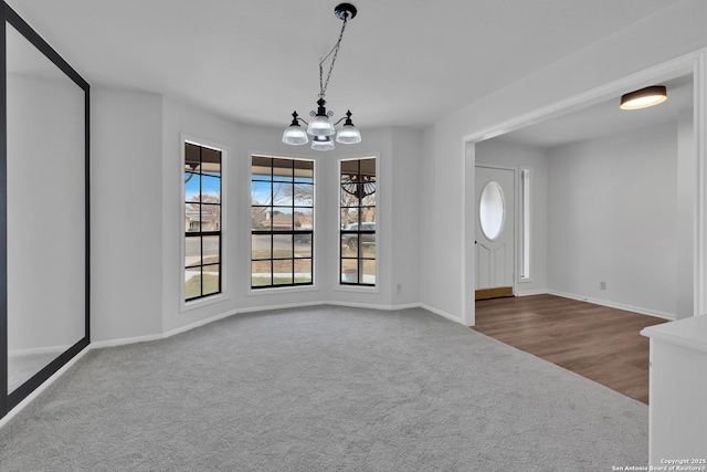 interior space with an inviting chandelier