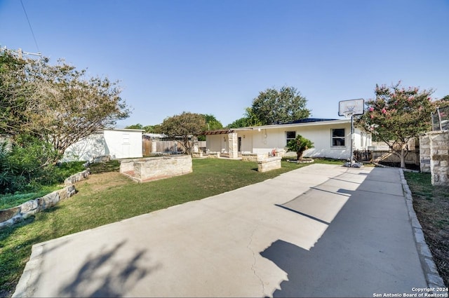 exterior space with a storage unit