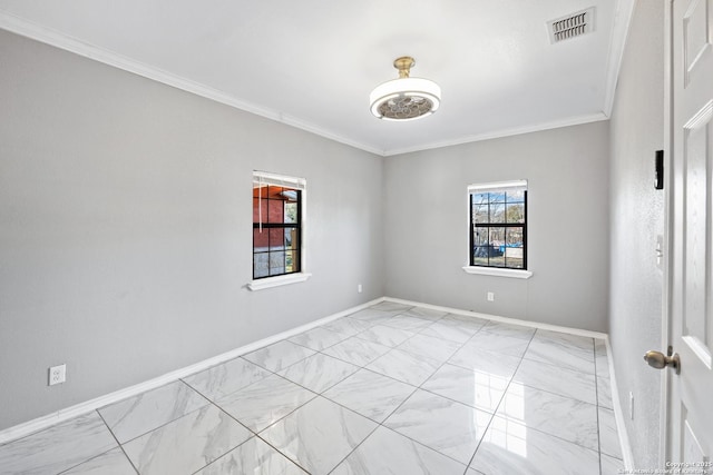 empty room with crown molding