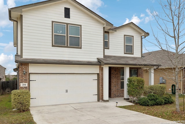 view of property with a garage