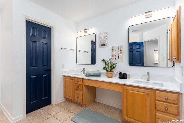 bathroom featuring vanity and tile patterned flooring