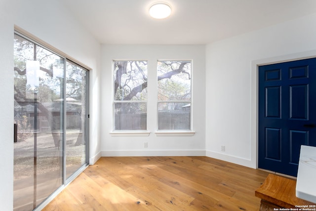 interior space with plenty of natural light and light wood-type flooring