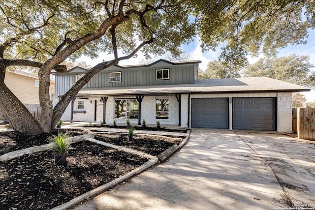 front of property featuring a garage