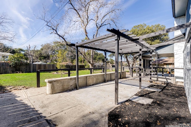 view of patio / terrace featuring a pergola