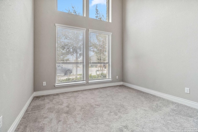 carpeted empty room featuring a wealth of natural light