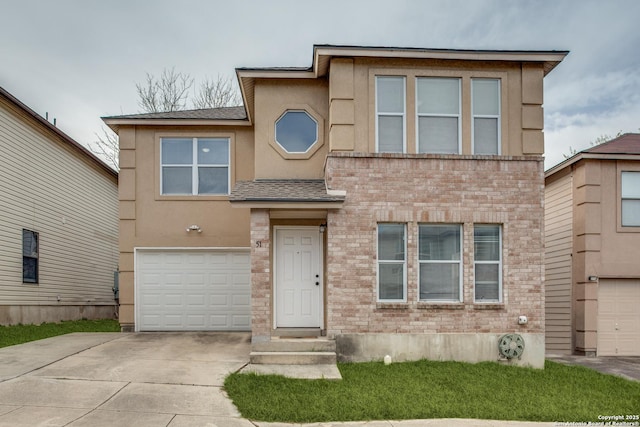 view of front facade with a garage