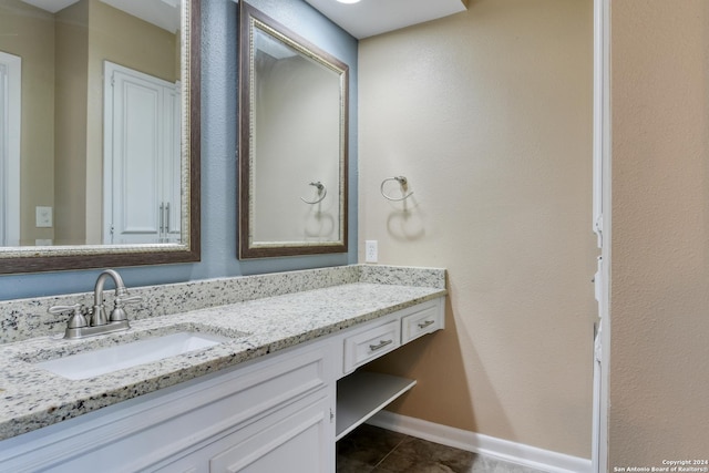 bathroom featuring vanity and tile patterned floors