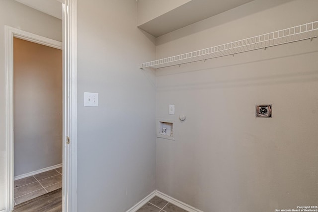 washroom featuring hookup for a gas dryer, hookup for a washing machine, and hookup for an electric dryer