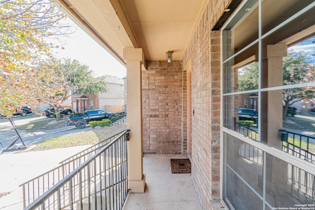 balcony featuring a porch