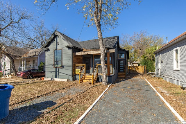 bungalow-style home with covered porch