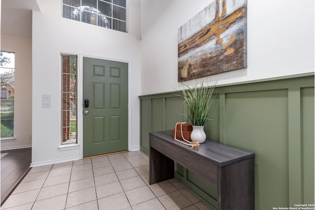 entryway with tile patterned flooring