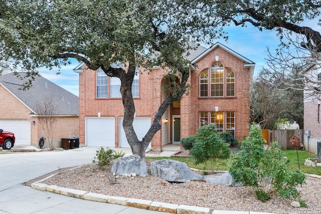 view of front property with a garage