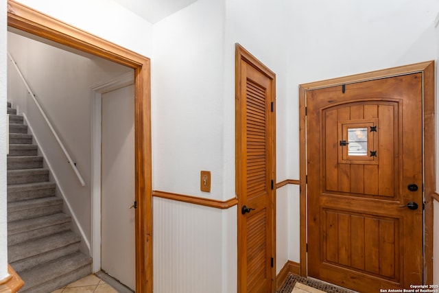 view of tiled entrance foyer