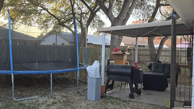 exterior space with a trampoline