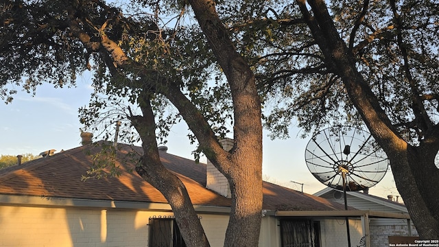 view of property exterior at dusk