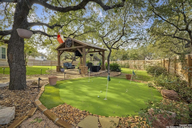 view of community featuring a gazebo