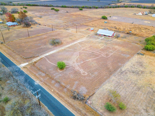 aerial view featuring a rural view