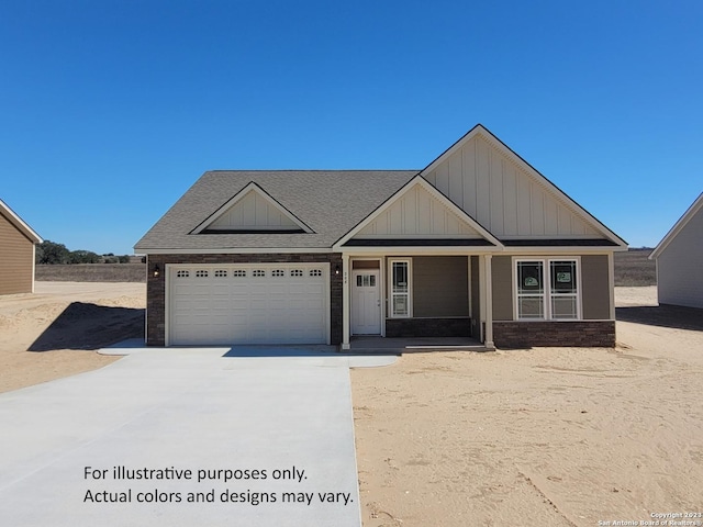 craftsman inspired home featuring a garage