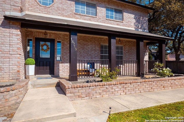 view of front facade featuring covered porch