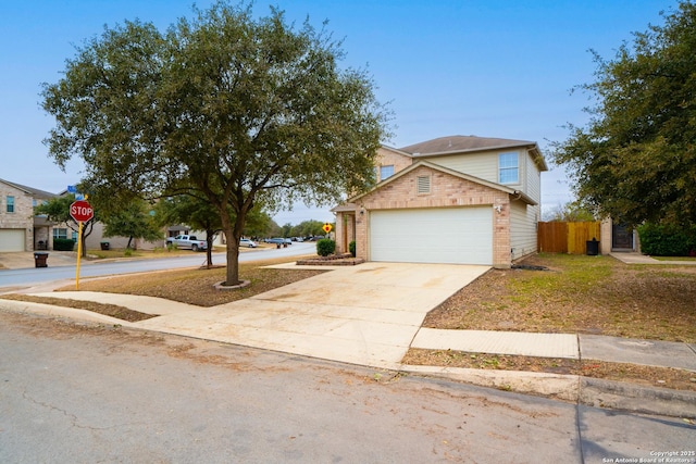 view of front of home with a garage