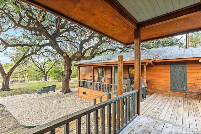 view of wooden deck