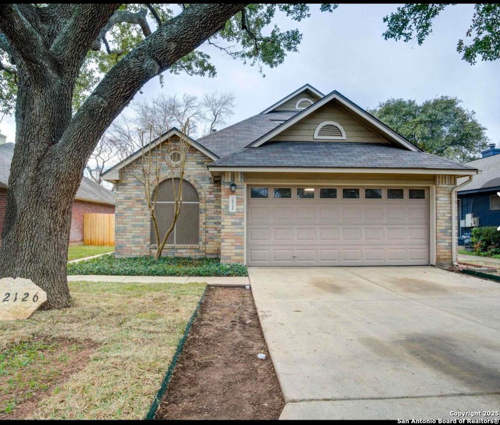 view of front of house with a garage