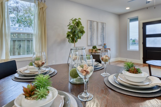 view of dining space