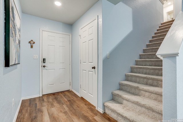 foyer featuring wood-type flooring