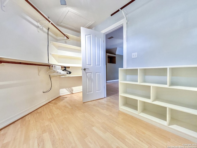 interior space with light hardwood / wood-style floors